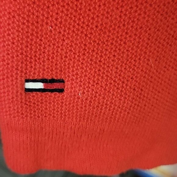 Tommy Hilfiger Denim Men's Navy and Red Zip-Up Sweater - Picture 2 of 6